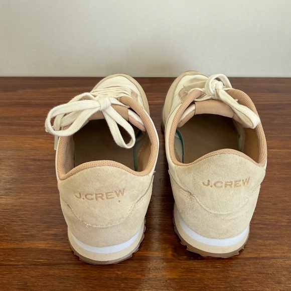 J.Crew Sneakers Size 7 Beige Suede Trim Retro Neutral Lace Up - Picture 6 of 9